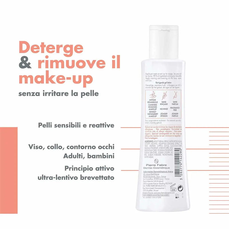AVENE - Tolerance - Lozione Detergente in Gel Struccante Viso Occhi Labbra 200 ml