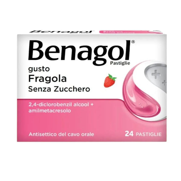 BENAGOL - Pastiglie Antisettico del Cavo Orale gusto fragola senza zucchero - 24 pastiglie