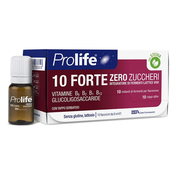 PROLIFE 10 Forte integratore fermenti lattici zero zucchero - 10 flaconi da 8 ml