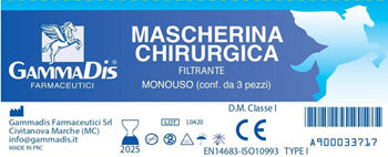 Mascherina chirurgica 3 pezzi