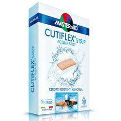 Cerotto master-aid cutiflexmed strip trasparente impermeabile supporto in poliuretano medio 10 pezzi