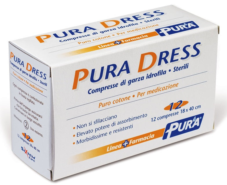 Garza in tessuto non tessuto pura soft 18x40cm 12 pezzi