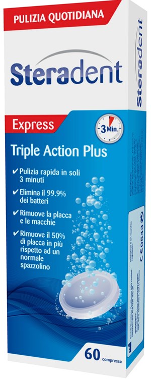 Steradent triple action plus 60 cleaning tablets