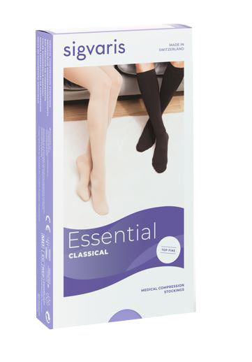 Sigvaris 701 ccl1 tfq medias cortas hasta la rodilla con puntera cerrada negro s plus