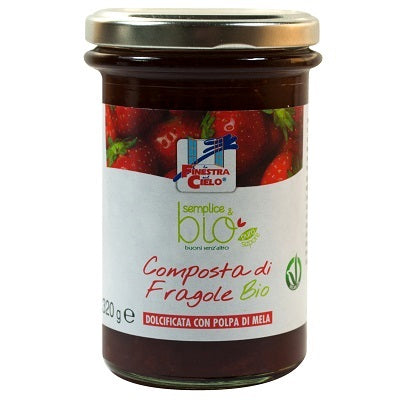 Strawberry compote with organic apple pulp 320 g