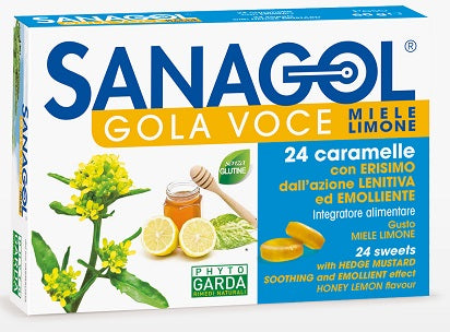 Sanagol throat voice honey lemon 24 sweets 