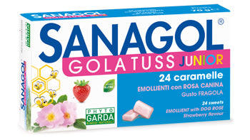 Sanagol garganta tuss junior fresa 24 caramelos 