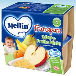 Mellin puré de frutas mixtas 100 g 4 piezas