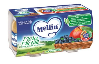 Mellin omogeneizzato mela mirtillo 100 g 2 pezzi