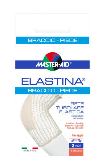 Rete tubolare elastica ipoallergenica master-aid elastina braccio/piede 3 mt in tensione calibro 4 cm