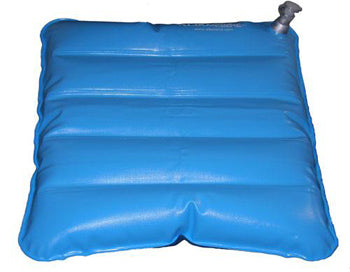 Cuscino antidecubito ad aria/acqua dimensioni 41x41cm, applicabile su sedie da comodo o su carrozzelle camera d'aria in pvc atossico elettrosaldato, patta antiscivolo in pvc