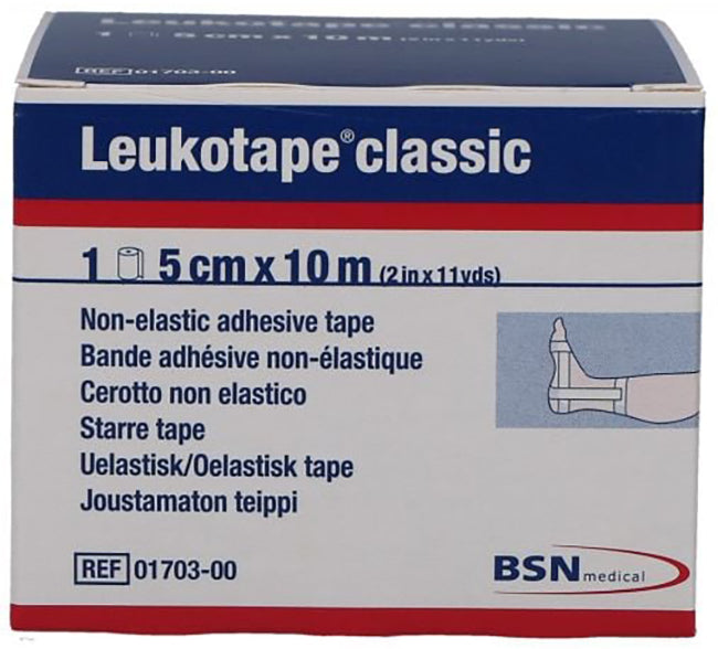 Leukotape benda anelastica per bendaggi funzionali 5x100 cm