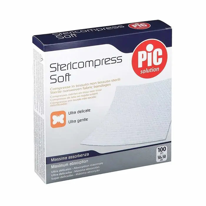 Pic Stericompress Soft Compresse Tessuto Non Tessuto Sterili 10X10cm - 100 Pezzi