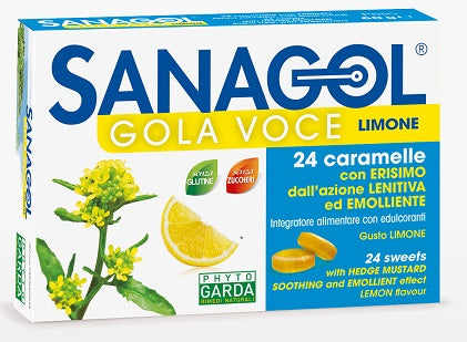 Sanagol throat voice sugar free lemon 24 sweets 