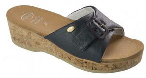 SCHOLL Wappy ciabatta in pelle navy blue 40