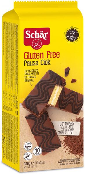 Schar pausa ciok snacks de bizcocho con crema de leche 10 piezas de 35 g