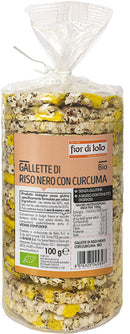 Fior di loto gallette di riso nero con curcuma