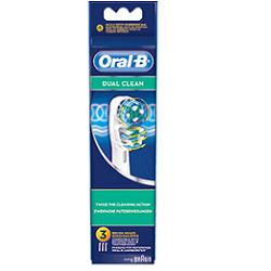 Oralb dual clean eb417 cabezales de cepillo de dientes eléctrico 3 piezas