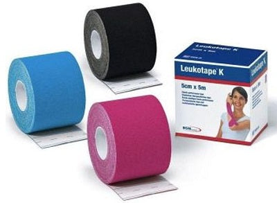 Benda adesiva leukotape k per taping fisioterapico larghezza 5 cm lunghezza 5 m colore rosa in rotolo