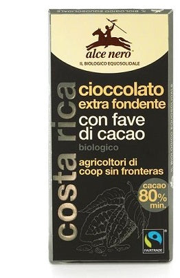 Barra de chocolate extra negro ecológico con granos de cacao ecológicos de comercio justo 100 g