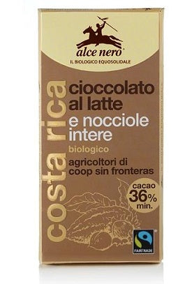 Barra de chocolate con leche/avellanas ecológico Fairtrade 100 g