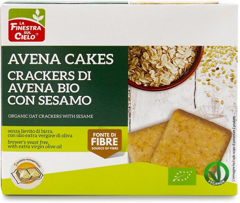 Avenacakes galletas de avena veganas ecológicas con sésamo sin levadura de cerveza con aceite de oliva virgen extra 250 g