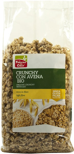 Fsc crunchy con avena bio ad alto contenuto di fibre con olio di girasole senza olio di palma 375 g