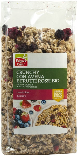 Fsc crujiente con avena y frutos rojos ecológico alto contenido en fibra con aceite de girasol sin aceite de palma 375 g