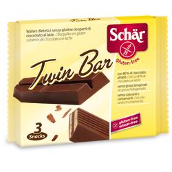 Obleas Schar twin bar recubiertas de chocolate con leche 3 piezas de 21,5 g