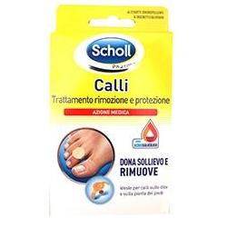 SCHOLL - Cerotto callifugo trattamento rimozione/protezione calli 4 cerotti idrorepellenti + 4 dischetti callifughi