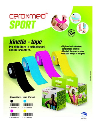 Ceroxmed sport kinetic tape blu 1 pezzo