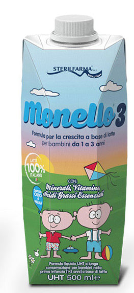 Monello 3 milk-based growth formula for children from 1 to 3 years liquid 500 ml