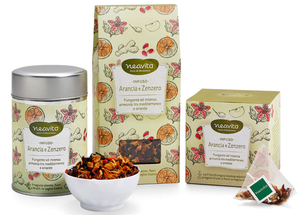 NEAVITA - filtroscrigno infuso in filtri arancia zenzero, 15filtri x 3 g