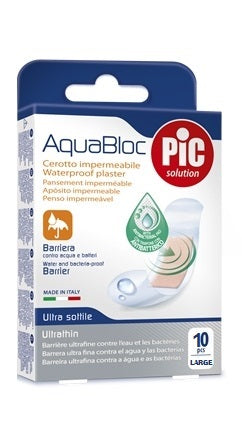 Pic aquabloc 25x72mm apósito antibacteriano 10 piezas