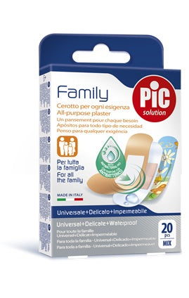 Cerotto pic strip family 20 pezzi antibatterico con tampone