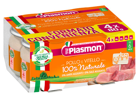 Plasmon homogenized chicken veal 4 pieces 80 g