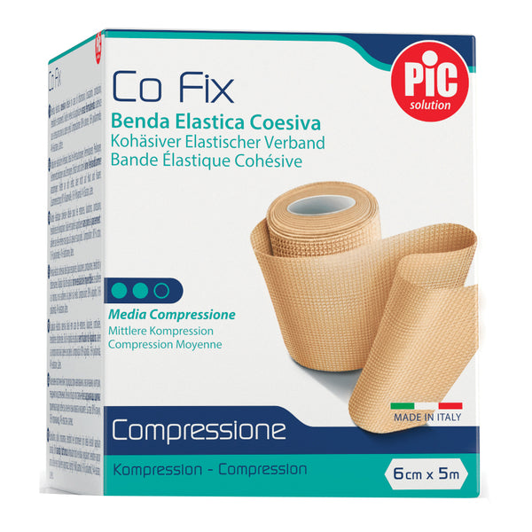 Benda elastica pic co fix autoadesiva 12x5cm medium