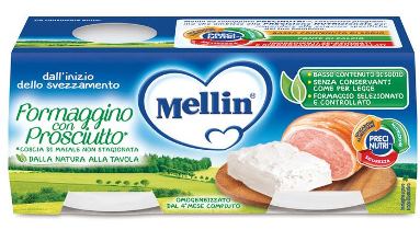 Mellin baby formaggino con prosciutto 2 x 80 g