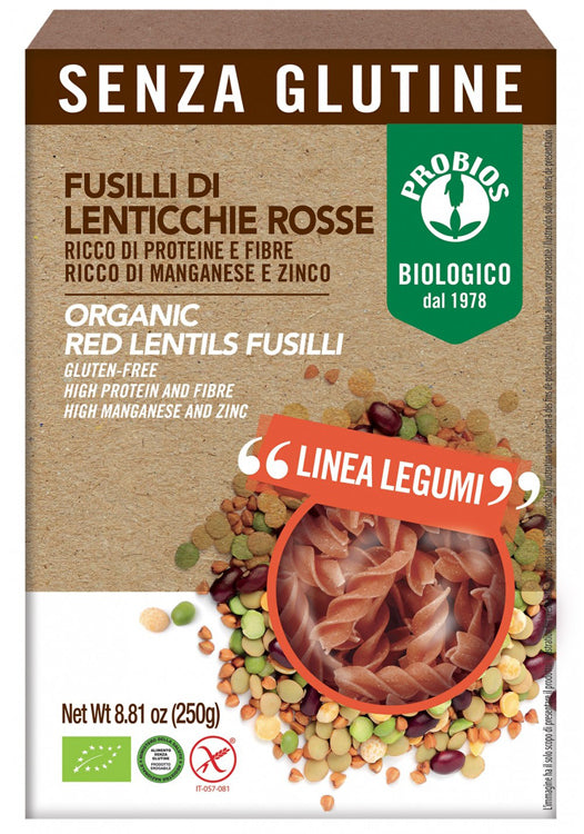 Especialidad lentejas rojas fusilli 100% legumbres 250 g