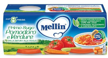 Mellin primo sugo pomodoro e verdure 2 vasetti da 80 g