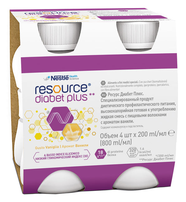 Resource diabetes plus vainilla 4 x 200 ml