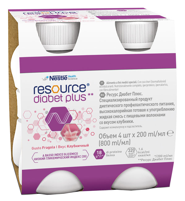 Resource diabetes plus strawberry 4 x 200 ml