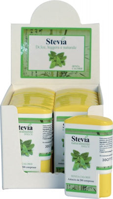 Stevia sweetener 200 tablets display containing 14 dispensers