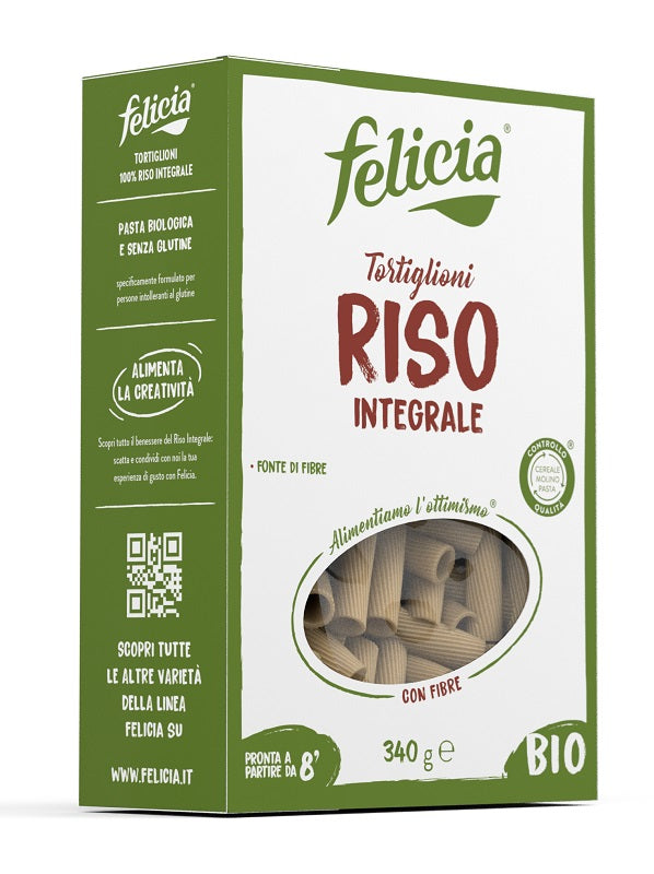 Tortiglioni de arroz integral ecológico Felicia 340 g