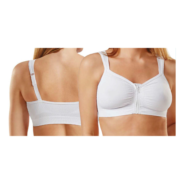 Orione 9650 reggiseno post operatorio con zip frontale bianco xxl