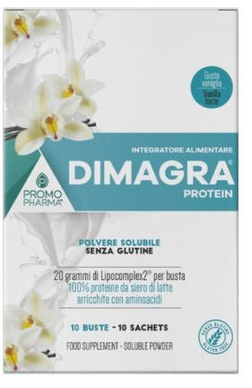 Dimagra protein polvere solubile gusto vaniglia 10 bustine