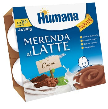 Humana snack de leche sabor chocolate 100 g 4 piezas