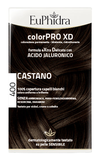 Euphidra colorpro xd 400 gel colorante cabello castaño en frasco + activador + acondicionador + guantes