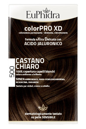 Euphidra colorpro xd 500 cast chiaro gel colorante capelli in flacone + attivante + balsamo + guanti