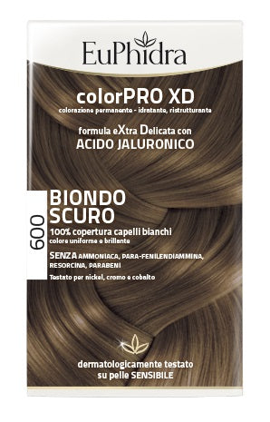 Euphidra colorpro xd 600 gel colorante para cabello rubio oscuro en frasco + activador + acondicionador + guantes